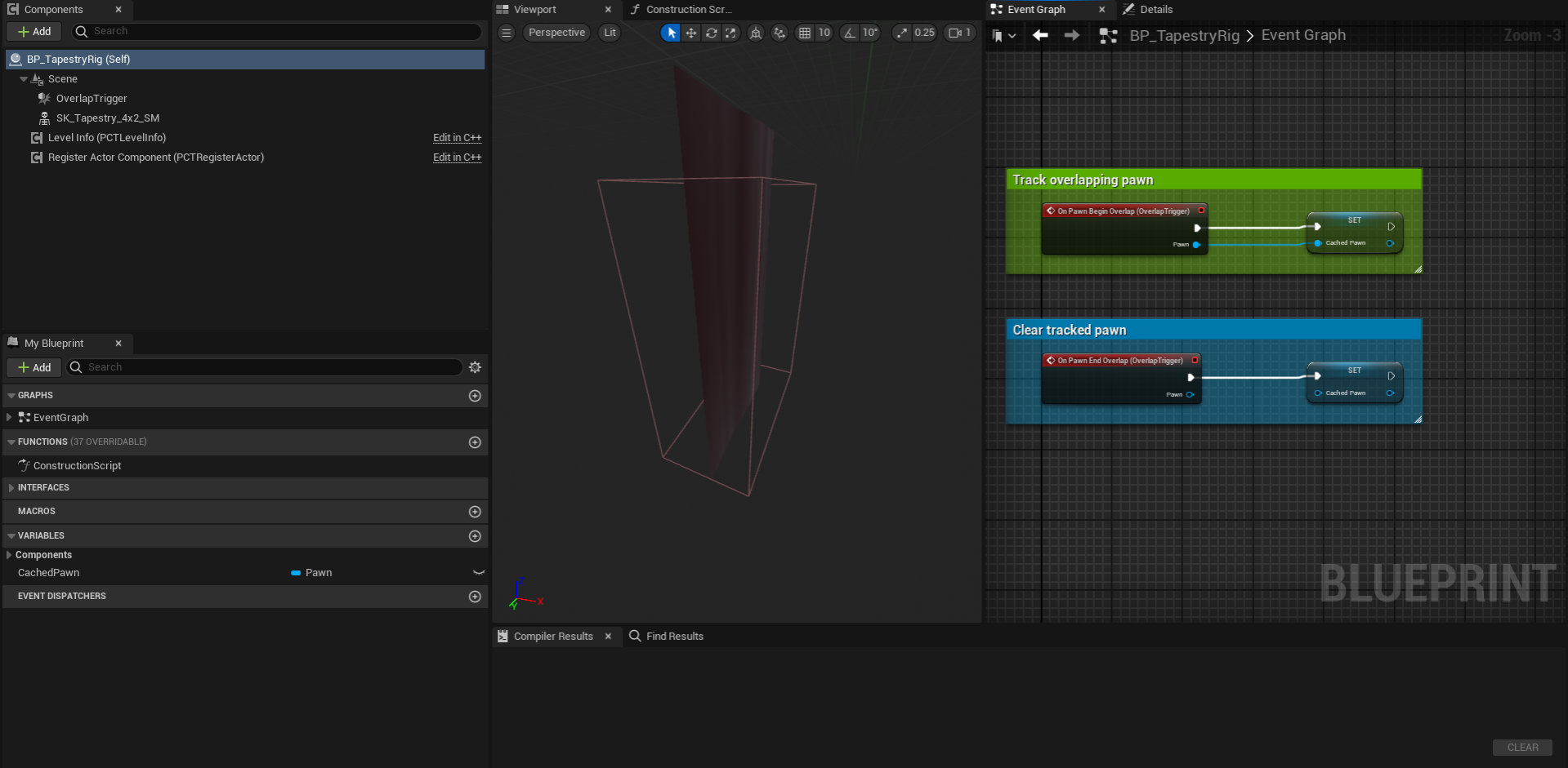 Tapestry Blueprint with Overlap events